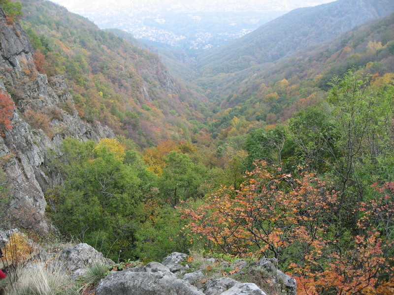 Поглед към София от върха на Боянския водопад