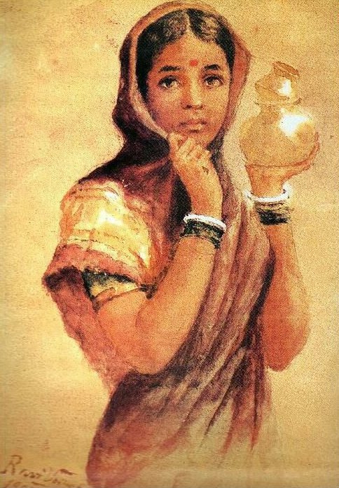 Индийско момиче носещо мляко